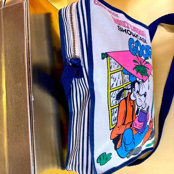 WALT DISNEY GOOFY VINTAGE COMIC BOOK SHOWCASE GOOFY CANVAS ZIP UP BOOK BAG RARE - Picture 4 of 16